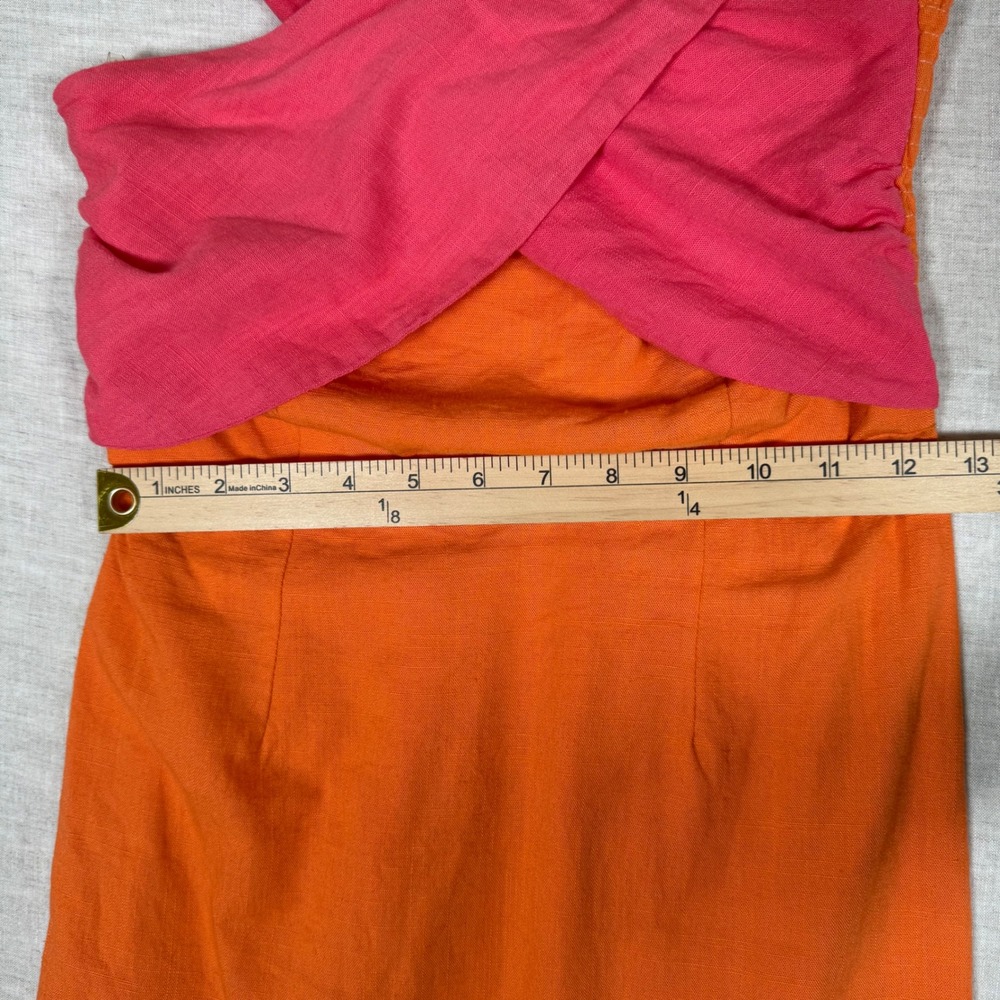 Petal & Pup Mini Dress Womens 4 Orange Pink Sundress Festival Halter Neck Mini - Picture 7 of 12